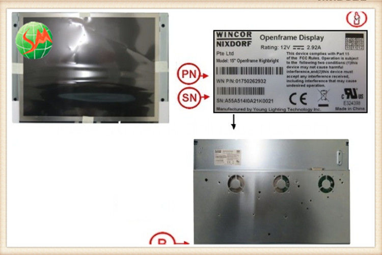 মনিটর 15 ইঞ্চি ডিসপ্লে Wincor ATM পার্টস 1750262932 For Procash 280 285